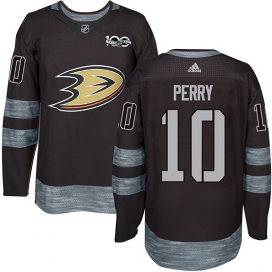 Anaheim Ducks Corey Perry 10 1917-2017 100th Anniversary Adidas Black NHL Jersey Authentic