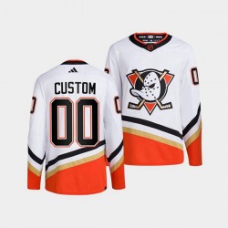 Anaheim Ducks Custom Adidas 2022-2023 Reverse Retro White NHL Jersey Authentic