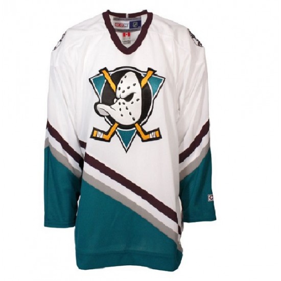 Anaheim Ducks Mighty Ducks Blank CCM Throwback White NHL Jersey Authentic