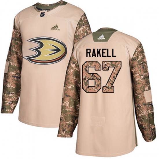 Anaheim Ducks Rickard Rakell 67 2017-18 Adidas Camo Veterans Day Practice NHL Jersey Authentic