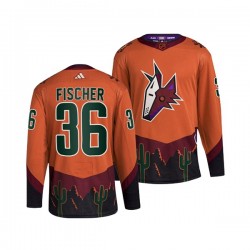 Arizona Coyotes CHRISTIAN FISCHER 36 Adidas 2022-2023 Reverse Retro Orange NHL Jersey Authentic