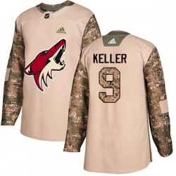 Arizona Coyotes Clayton Keller 9 2017-18 Adidas Camo Veterans Day Practice NHL Jersey Authentic