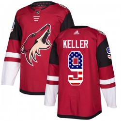 Arizona Coyotes Clayton Keller 9 2017-18 Adidas Red USA Flag Fashion NHL Jersey Authentic