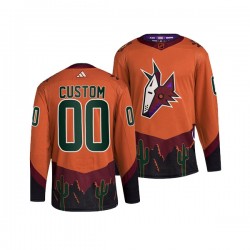 Arizona Coyotes Custom Adidas 2022-2023 Reverse Retro Orange NHL Jersey Authentic