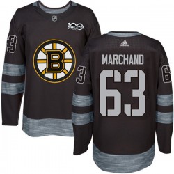 Boston Bruins Brad Marchand 63 1917-2017 100th Anniversary Adidas Black NHL Jersey Authentic