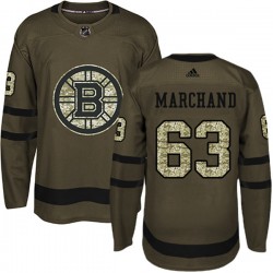 Boston Bruins Brad Marchand 63 2017-18 Adidas Camo Green NHL Jersey Authentic