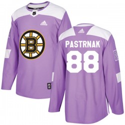 Boston Bruins David Pastrnak 88 2017-18 Adidas Purple Fights Cancer Practice NHL Jersey Authentic