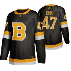Boston Bruins Torey Krug 47 Adidas 2019-20 Authentic Black NHL Jersey