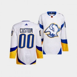 Buffalo Sabres Custom Adidas 2022-2023 Reverse Retro White NHL Jersey Authentic