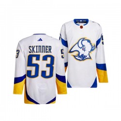 Buffalo Sabres JEFF SKINNER 53 Adidas 2022-2023 Reverse Retro White NHL Jersey Authentic
