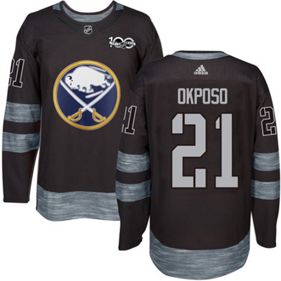 Buffalo Sabres Kyle Okposo 21 1917-2017 100th Anniversary Adidas Black NHL Jersey Authentic