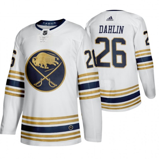 Buffalo Sabres Rasmus Dahlin 26 50th Anniversary Adidas 2019-20 Authentic White NHL Jersey