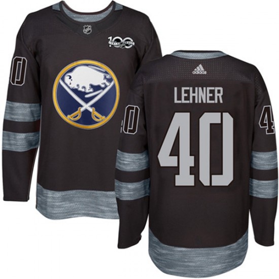 Buffalo Sabres Robin Lehner 40 1917-2017 100th Anniversary Adidas Black NHL Jersey Authentic