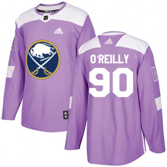 Buffalo Sabres Ryan OReilly 90 2017-18 Adidas Purple Fights Cancer Practice NHL Jersey Authentic