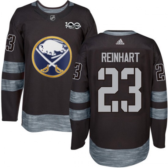 Buffalo Sabres Sam Reinhart 23 1917-2017 100th Anniversary Adidas Black NHL Jersey Authentic