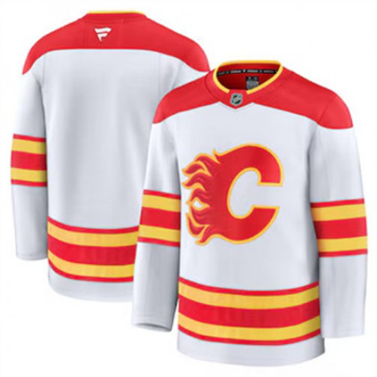 Calgary Flames Blank Fanatics 2024-2025 Away White NHL Jersey Authentic