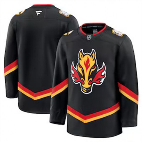 Calgary Flames Blank Fanatics 2024-2025 Third Black NHL Jersey Authentic
