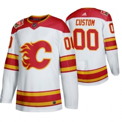 Calgary Flames Custom Adidas 2019 Heritage Classic Authentic White NHL Jersey