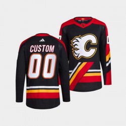 Calgary Flames Custom Adidas 2022-2023 Reverse Retro Black NHL Jersey Authentic