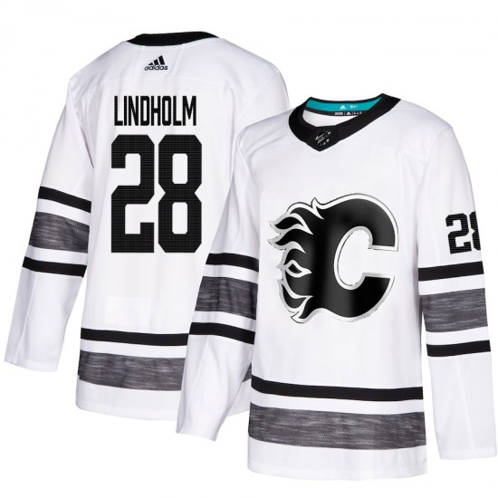 Calgary Flames Elias Lindholm 28 White 2019 All-Star Adidas NHL Jersey Authentic