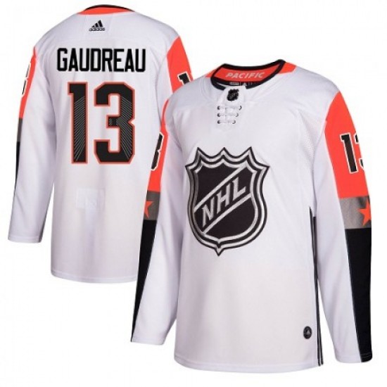 Calgary Flames Johnny Gaudreau 13 2018 All-Star Pacific Division White Adidas NHL Jersey Authentic