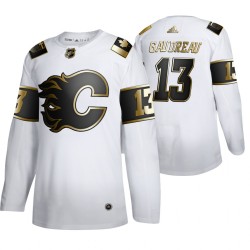 Calgary Flames Johnny Gaudreau 13 Adidas 2019-20 Authentic Golden Edition White NHL Jersey