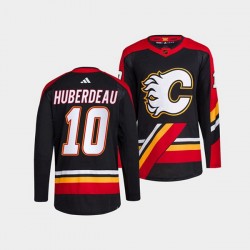 Calgary Flames Jonathan Huberdeau 10 Adidas 2022-2023 Reverse Retro Black NHL Jersey Authentic