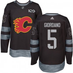 Calgary Flames Mark Giordano 5 1917-2017 100th Anniversary Adidas Black NHL Jersey Authentic