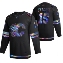 Calgary Flames Matthew Tkachuk 19 2021-22 Iridescent Holographic Black NHL Jersey Authentic