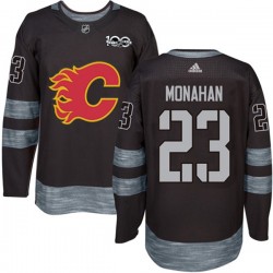 Calgary Flames Sean Monahan 23 1917-2017 100th Anniversary Adidas Black NHL Jersey Authentic