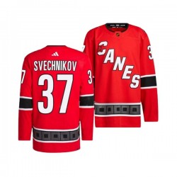 Carolina Hurricanes ANDREI SVECHNIKOV 37 Adidas 2022-2023 Reverse Retro Red NHL Jersey Authentic