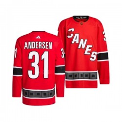 Carolina Hurricanes FREDERIK ANDERSEN 31 Adidas 2022-2023 Reverse Retro Red NHL Jersey Authentic