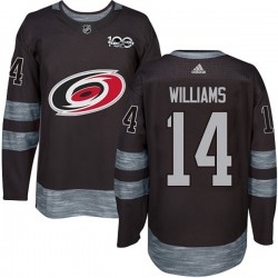 Carolina Hurricanes Justin Williams 14 1917-2017 100th Anniversary Adidas Black NHL Jersey Authentic