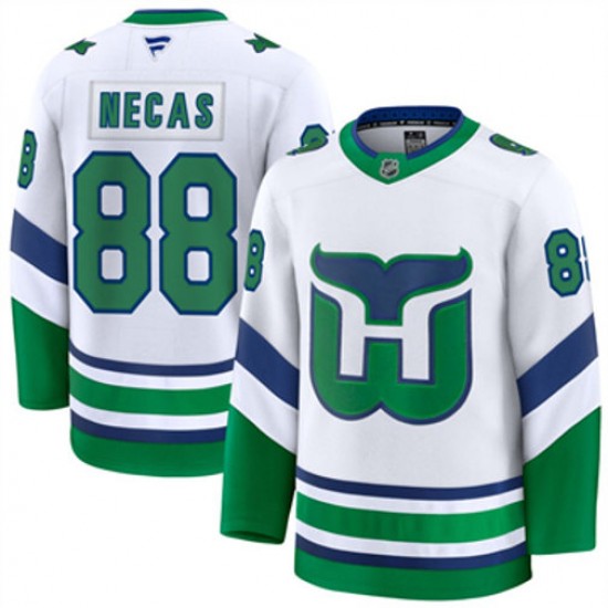 Carolina Hurricanes Martin Necas 88 Fanatics Throwback White NHL Jersey Authentic