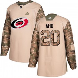 Carolina Hurricanes Sebastian Aho 20 2017-18 Adidas Camo Veterans Day Practice NHL Jersey Authentic