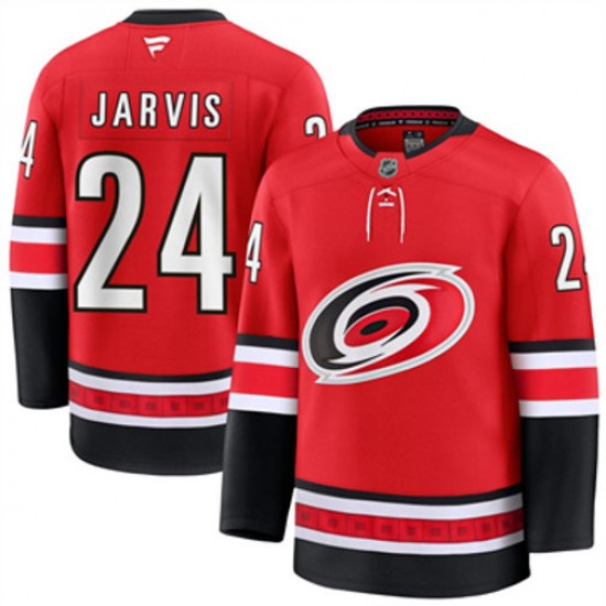 Carolina Hurricanes Seth Jarvis 24 Fanatics 2024-2025 Third Red NHL Jersey Authentic