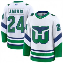 Carolina Hurricanes Seth Jarvis 24 Fanatics Throwback White NHL Jersey Authentic