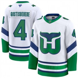 Carolina Hurricanes Shayne Gostisbehere 4 Fanatics Throwback White NHL Jersey Authentic