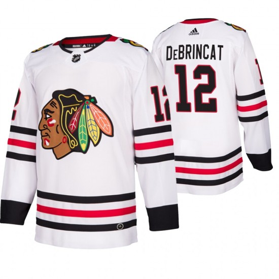 Chicago Blackhawks Alex DeBrincat 12 Adidas 2019-20 Authentic White NHL Jersey