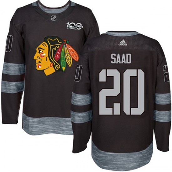 Chicago Blackhawks Brandon Saad 20 1917-2017 100th Anniversary Adidas Black NHL Jersey Authentic