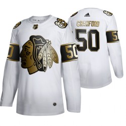 Chicago Blackhawks Corey Crawford 50 Adidas 2019-20 Authentic Golden Edition White NHL Jersey
