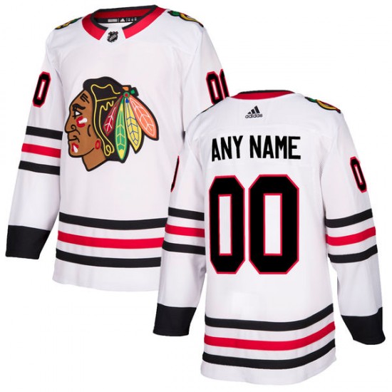 Chicago Blackhawks Custom 2017-18 Adidas White NHL Jersey Authentic