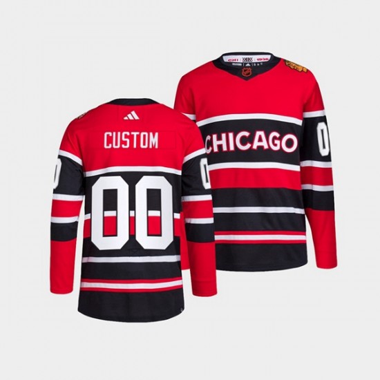 Chicago Blackhawks Custom Adidas 2022-2023 Reverse Retro Red NHL Jersey Authentic