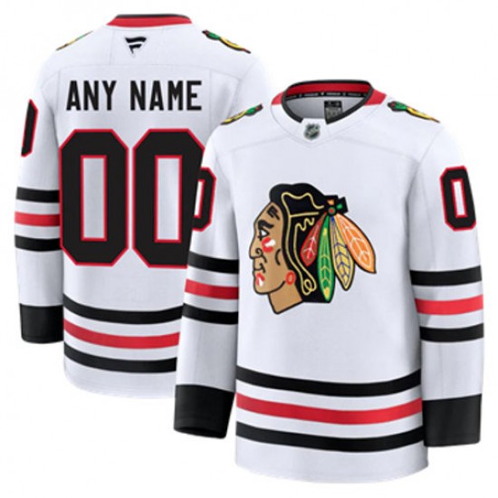 Chicago Blackhawks Custom Fanatics 2024-2025 Away White NHL Jersey Authentic