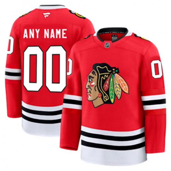 Chicago Blackhawks Custom Fanatics 2024-2025 Home Red NHL Jersey Authentic