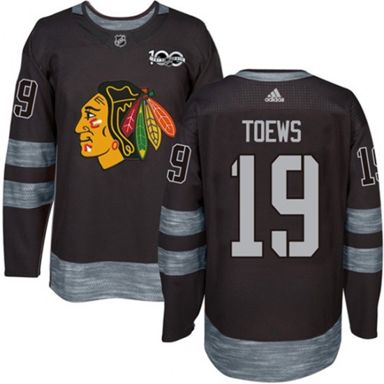 Chicago Blackhawks Jonathan Toews 19 1917-2017 100th Anniversary Adidas Black NHL Jersey Authentic