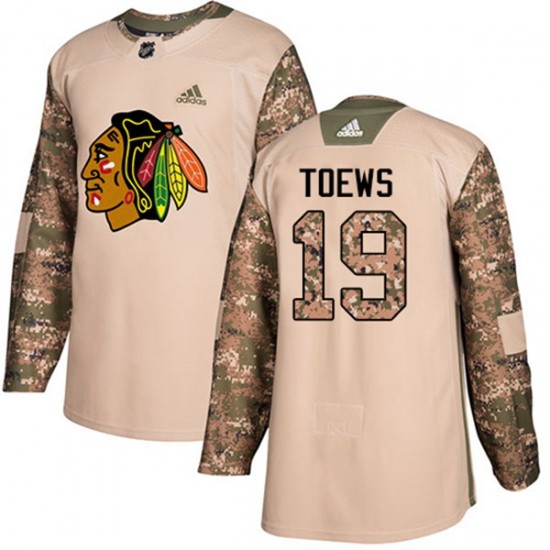 Chicago Blackhawks Jonathan Toews 19 2017-18 Adidas Camo Veterans Day Practice NHL Jersey Authentic