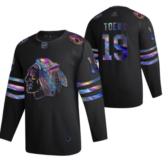 Chicago Blackhawks Jonathan Toews 19 2021-22 Iridescent Holographic Black NHL Jersey Authentic