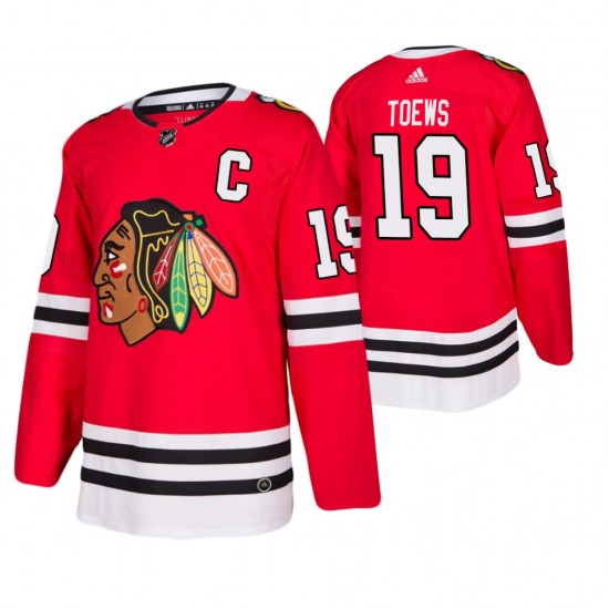 Chicago Blackhawks Jonathan Toews 19 Adidas 2019-20 Authentic Red NHL Jersey