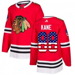 Chicago Blackhawks Patrick Kane 88 2017-18 Adidas Red USA Flag Fashion NHL Jersey Authentic
